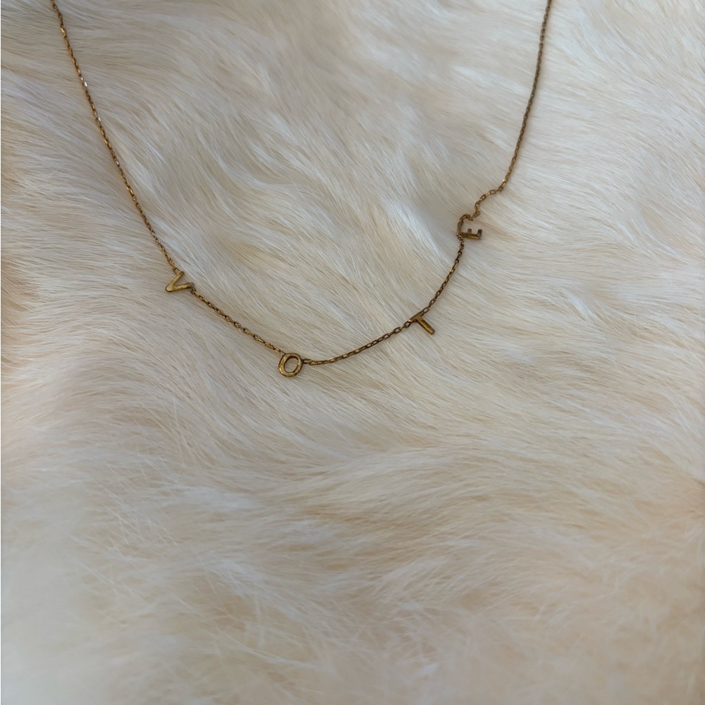 Sterling Silver VOTE Necklace 925 20” long